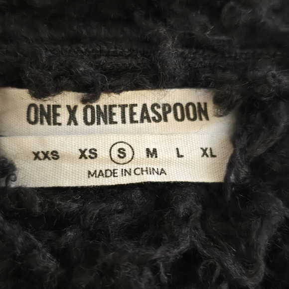 ONE TEASPOON Faux Sherling Black Aviator Coat - Picture 3 of 9